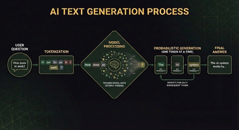 Infographic showing how LLMs process tokens